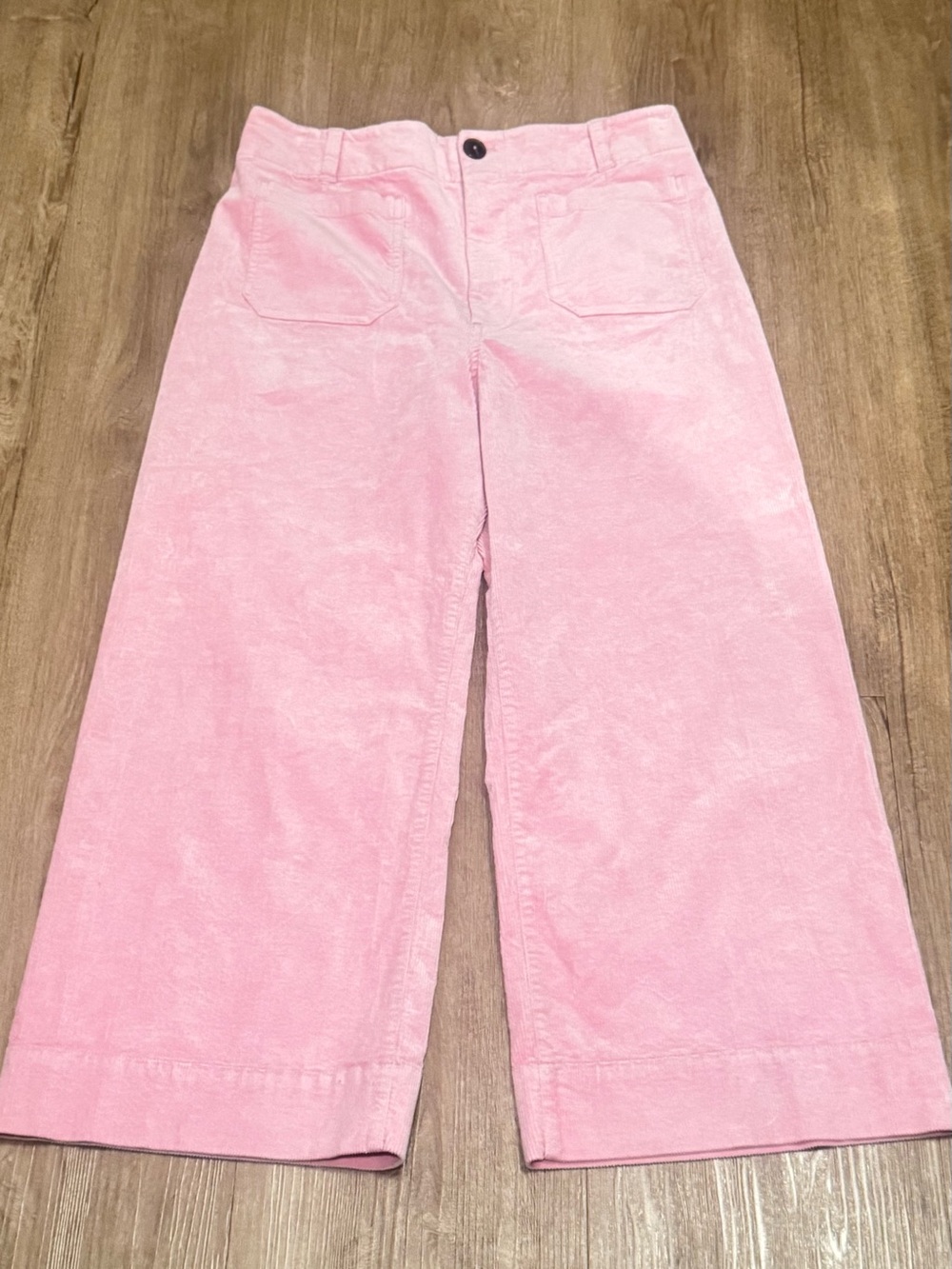 Maeve Anthropologie The Colette Pink Corduroy Wide Leg Crop Pants Size 32